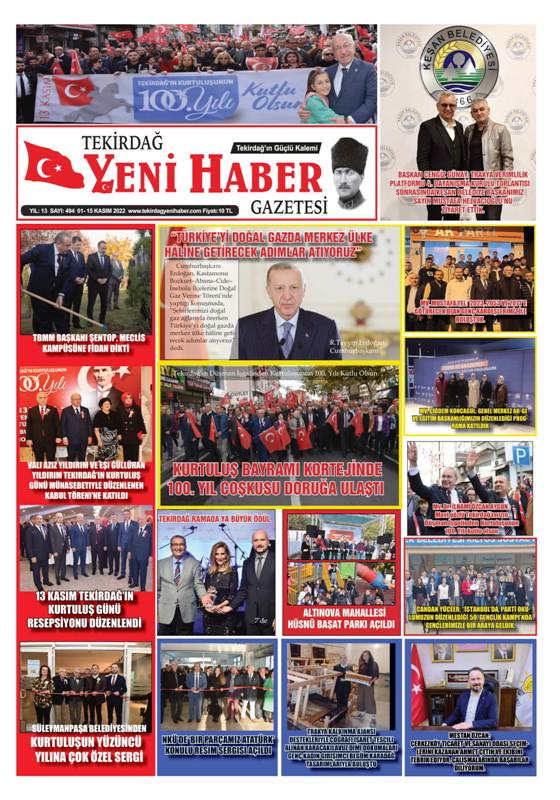 Tekirdağ Yeni Haber Gazetesi 494.Sayı Çıktı