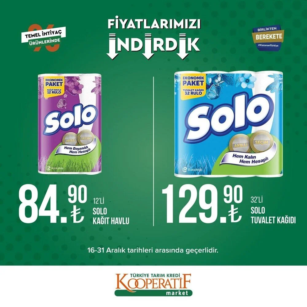 Tarım Kredi Kooperatif Marketleri, 16-31 Aralık