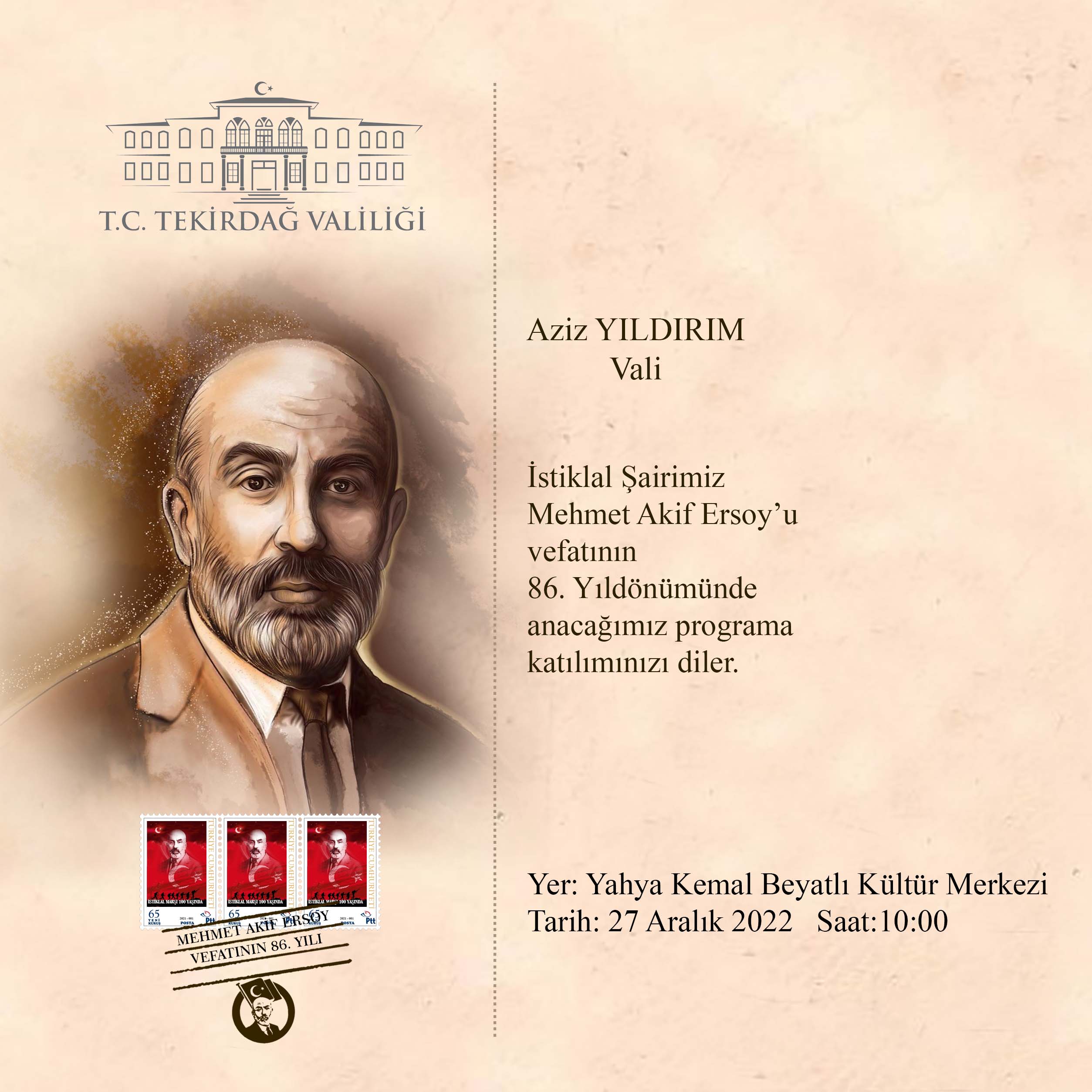 İstiklal Şairimiz Mehmet Akif Ersoy’u Anma Programı