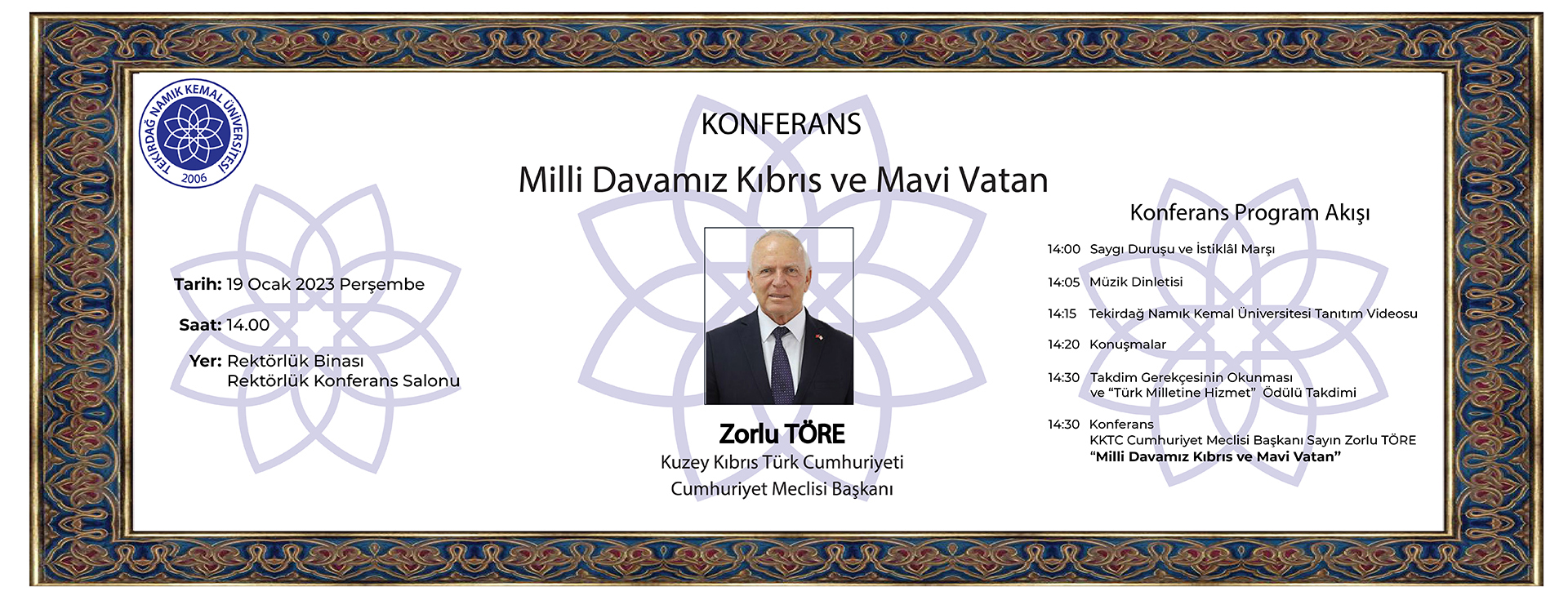 KKTC MECLİS BAŞKANI ZORLU TÖRE TEKİRDAĞ DA