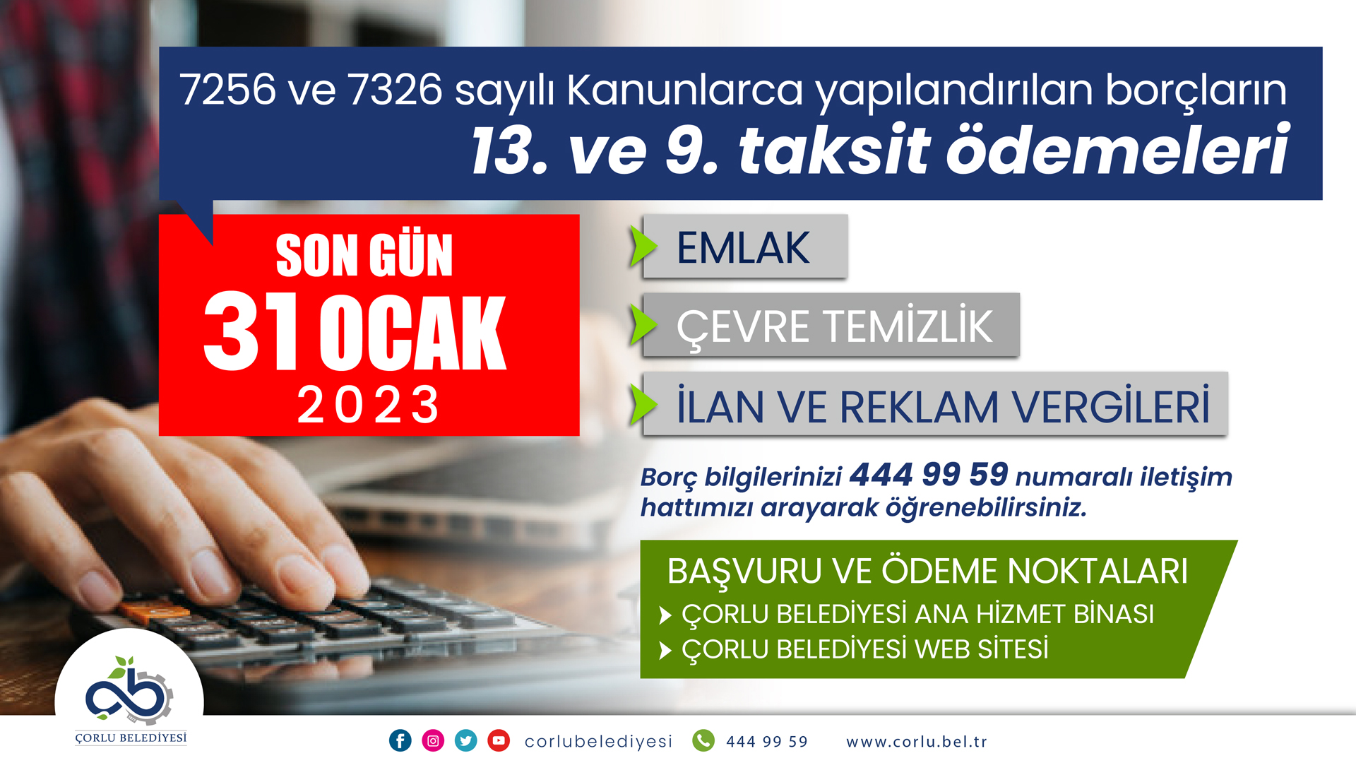 Yapılandırma Taksit Ödemelerinde Son Gün 31 Ocak