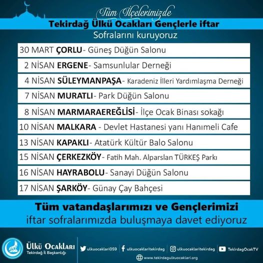Kutlu dergahımızın iftarlarında buluşmak dileğiyle hayırlı Ramazanlar.