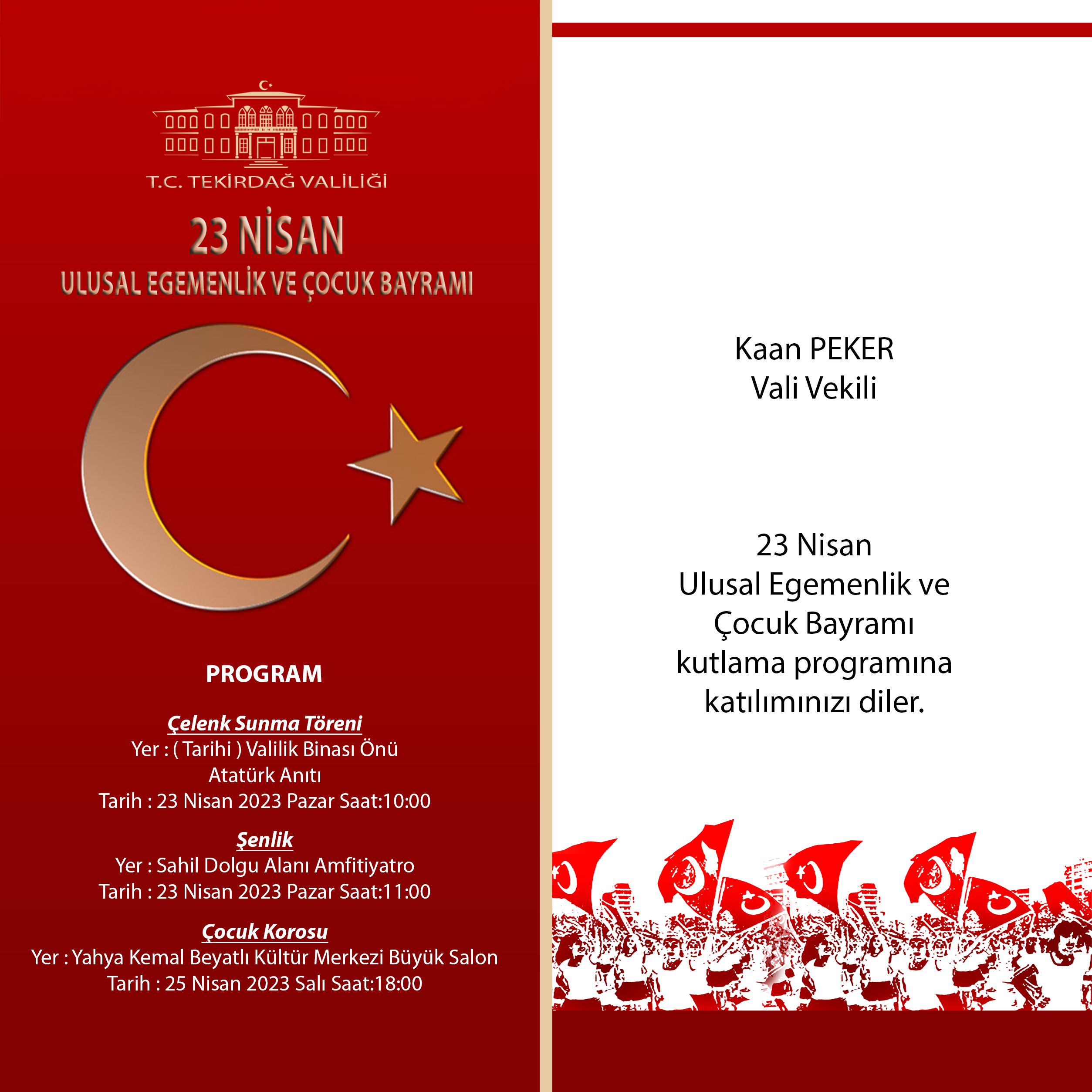 23 Nisan Ulusal Egemenlik ve Çocuk Bayramı Programı