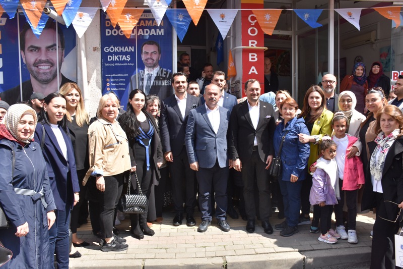 AK Parti Tekirdağ Milletvekili Adayı Gökhan Diktaş, Altınova mahallesinde seçim bürosu açtı.