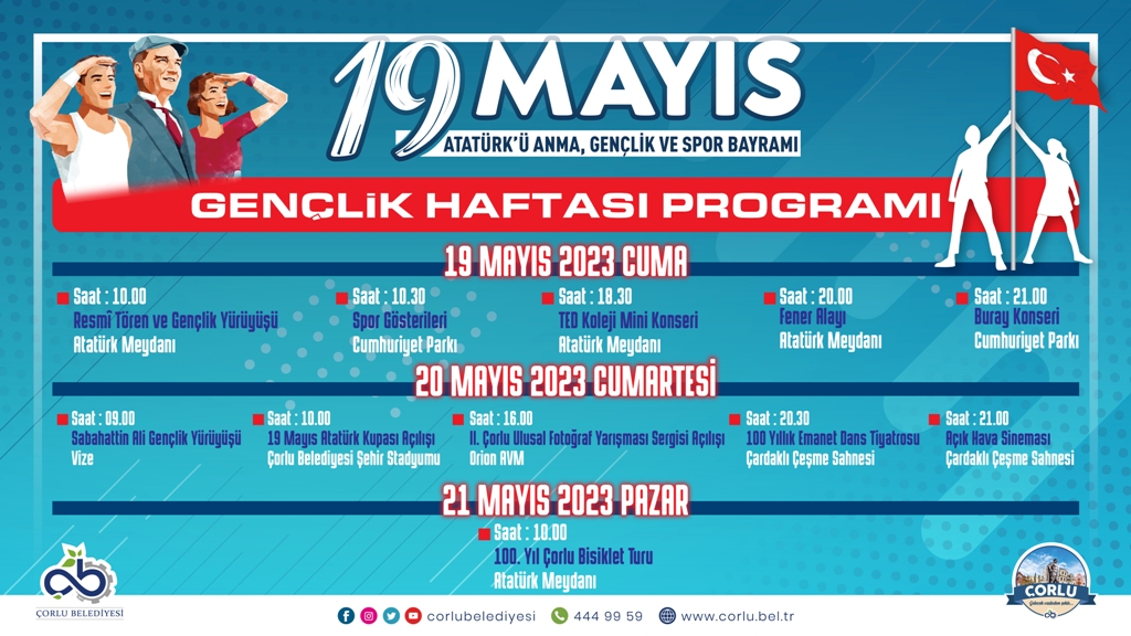Çorlu’da Gençlik Haftası Coşkuyla Kutlanacak