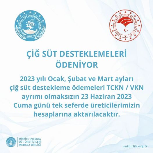 ÇİĞ SÜT DESTEKLEMELERİ ÖDENİYOR