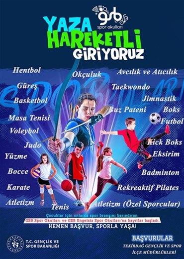 YAZ SPOR OKULLARI VE GSB ENGELSİZ SPOR OKULLARI’NA KAYITLAR BAŞLADI.