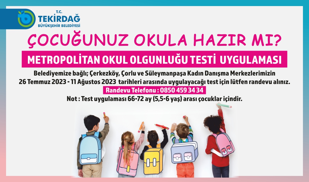BÜYÜKŞEHİR BELEDİYESİ’NDEN OKULA BAŞLAYACAK ÇOCUKLAR İÇİN ÖNEMLİ UYGULAMA