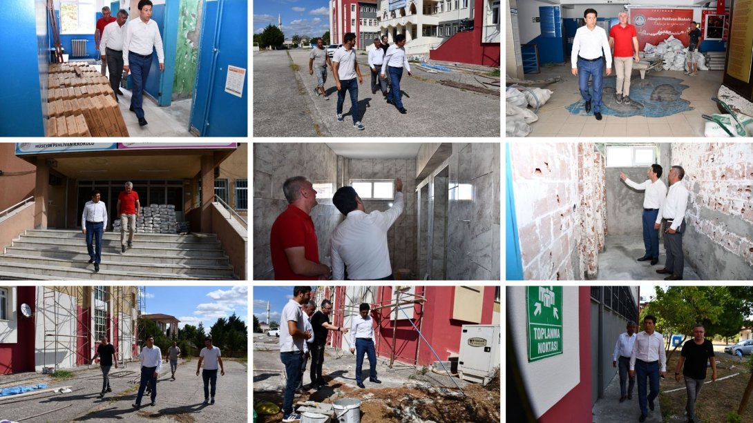 İl Milli Eğitim Müdürü Ersan Ulusan Süleymapaşa da Büyük Onarım Çalışmaları Devam Eden Okullarımızda İncelemelerde Bulundu