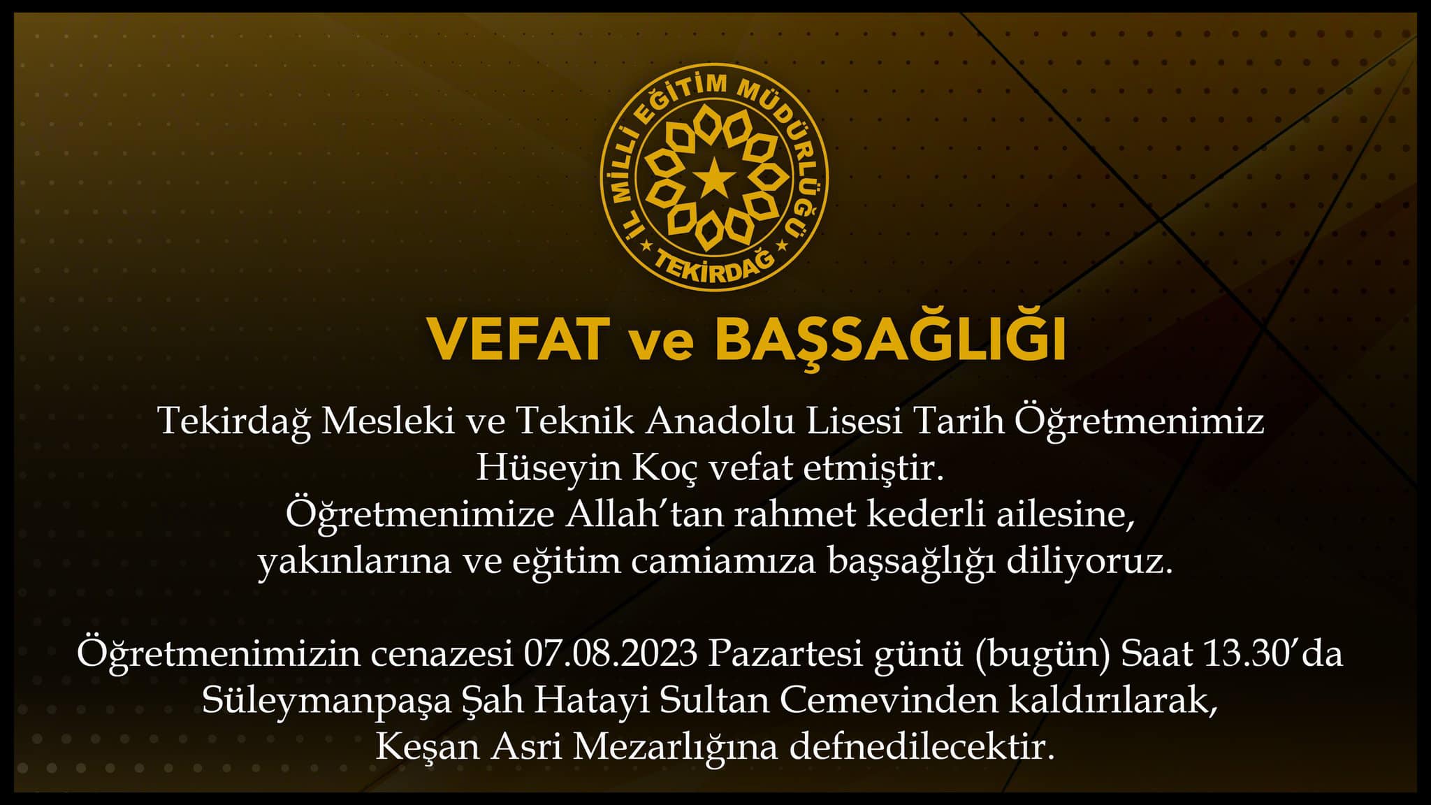 Hüseyin Koç vefat etti