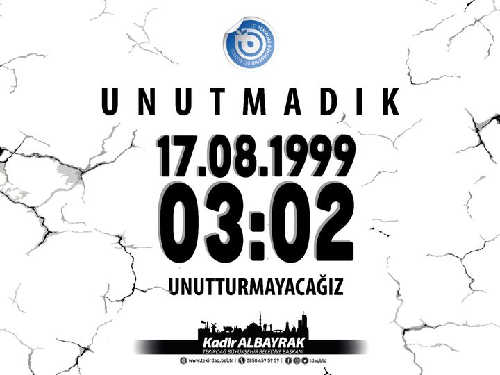 17 Ağustos Marmara Depreminde yaşadığımız acıyı unutmadık.