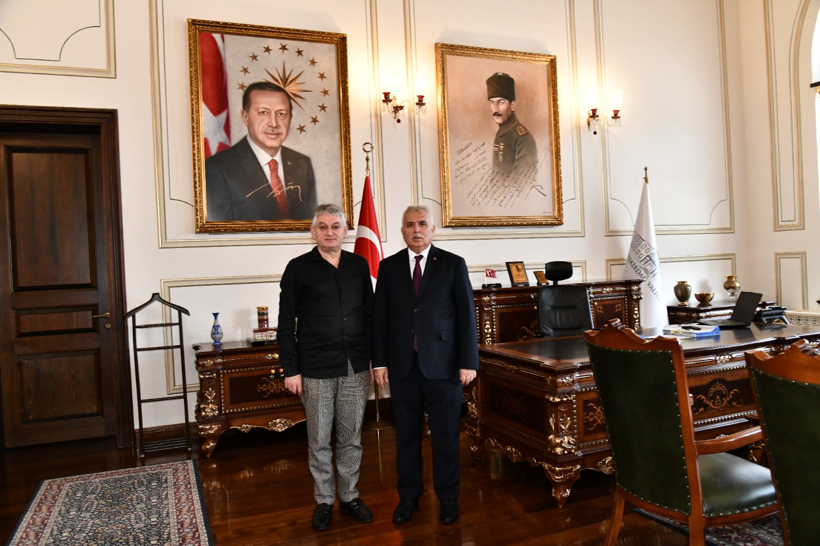 Tekirdağ Ticaret ve Sanayi Odası Başkanı Cengiz Günay Vali Aziz Yıldırım’a Veda Ziyaretinde Bulundu
