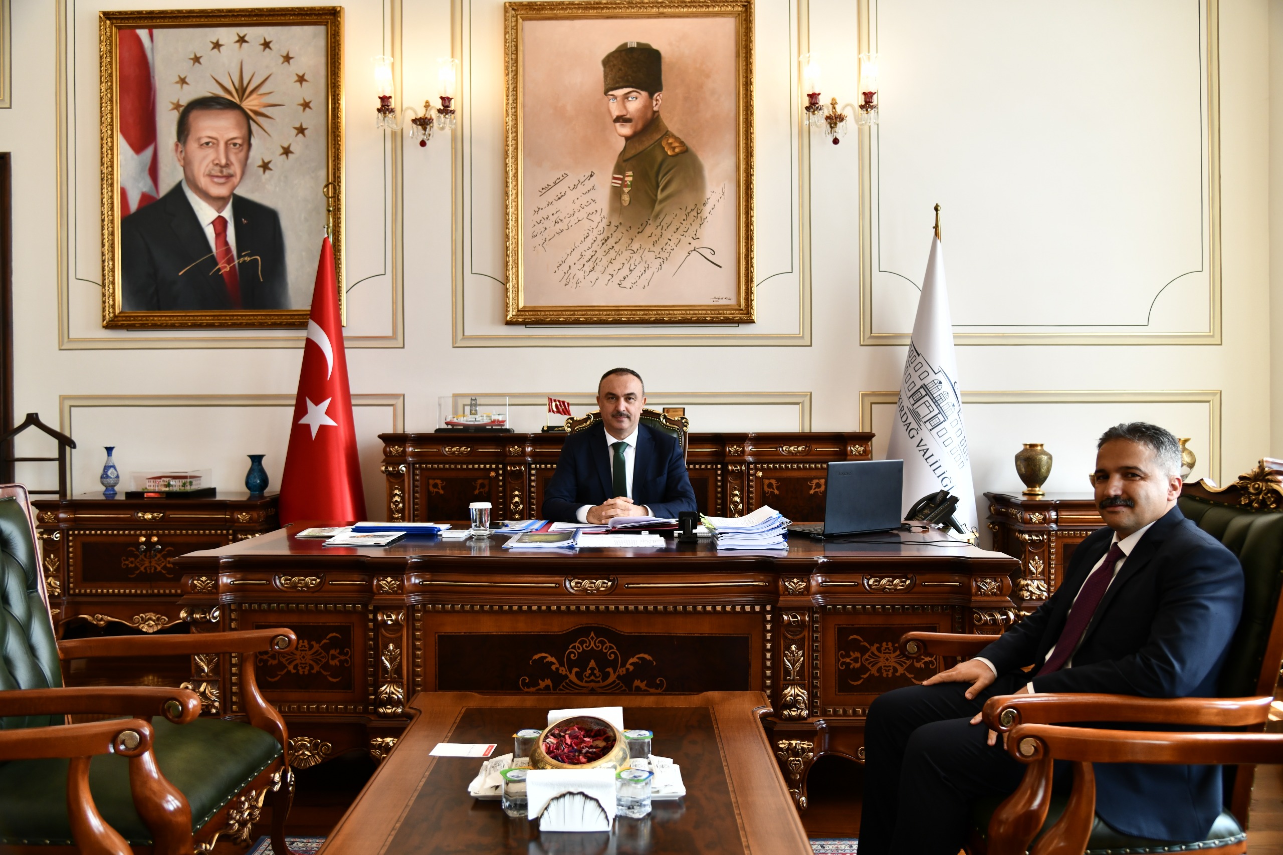 Ergene Kaymakamı Mehmet Emin Taşçı Vali Soytürk’e Veda Ziyaretinde Bulundu