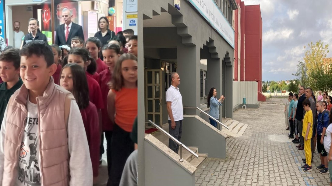 Necati KOÇ ve  Önder ATİK ;Okullarının Bayrak Törenine Katıldı