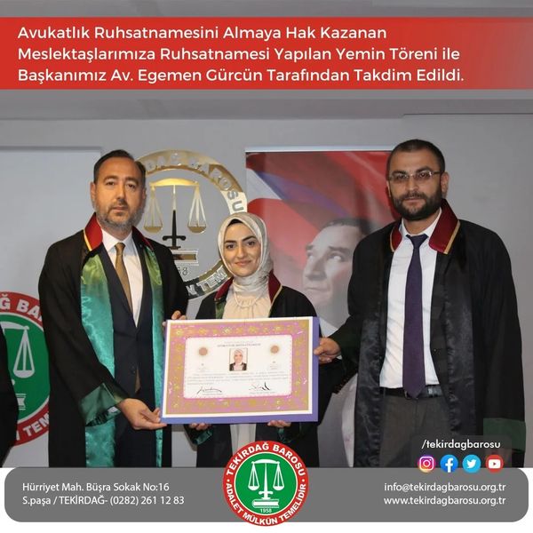 Av. Egemen Gürcün tarafından takdim edildi.