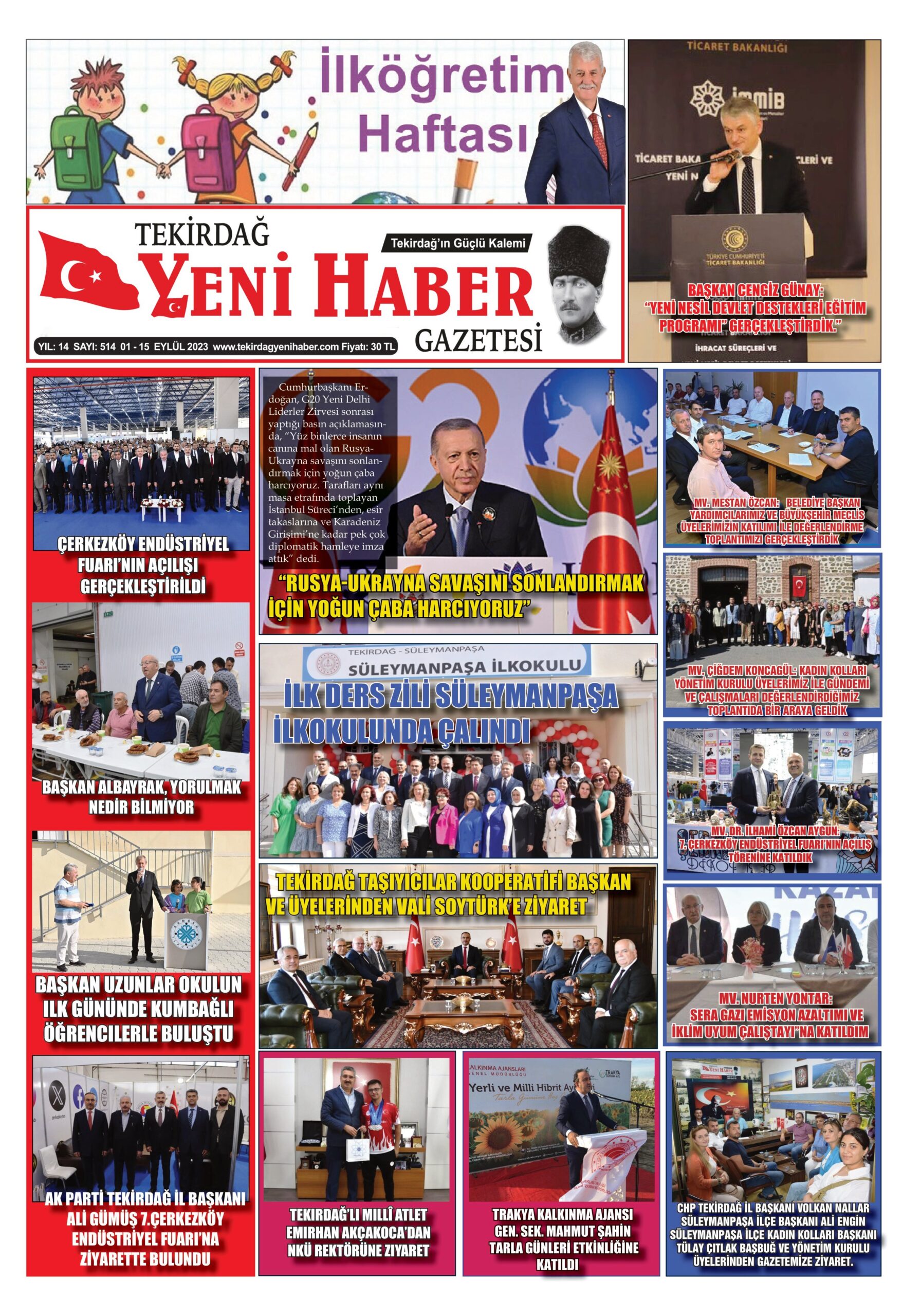 Tekirdağ Yeni Haber Gazetesi 514.Sayı Çıktı
