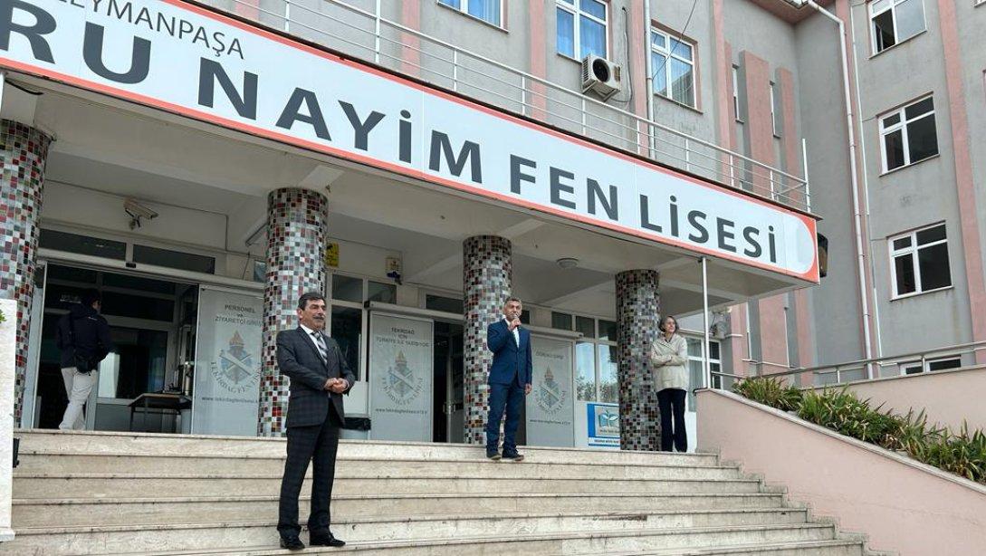 Süleymanpaşa İlçe Milli Eğitim Müdürü Ebubekir ATİLLA, Ebru Nayim Fen Lisesinin Bayrak Törenine Katıldı