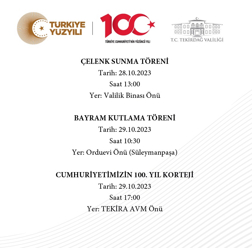 29 Ekim Cumhuriyet Bayramı Programı