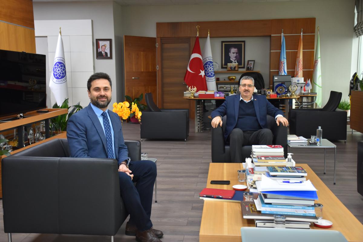  Yetkin ÖZER NKÜ Rektörü Prof. Dr. Mümin ŞAHİN’e ziyarette bulundu.