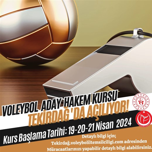 VOLEYBOL ADAY HAKEM KURSU TEKİRDAĞ’DA AÇILIYOR.