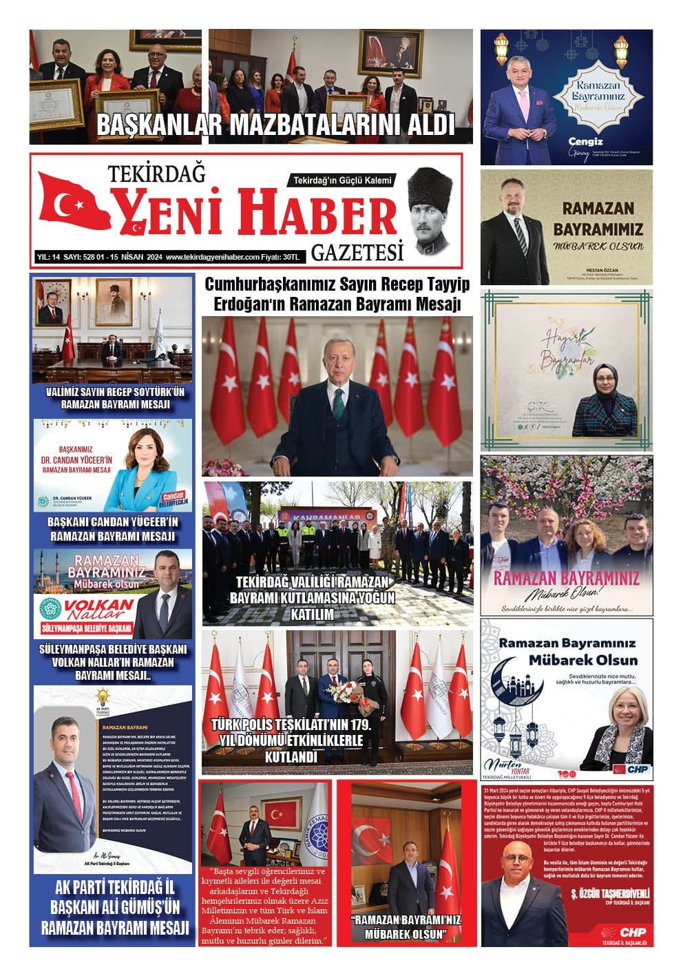 Tekirdağ Yeni Haber Gazetesi 528. Sayısı