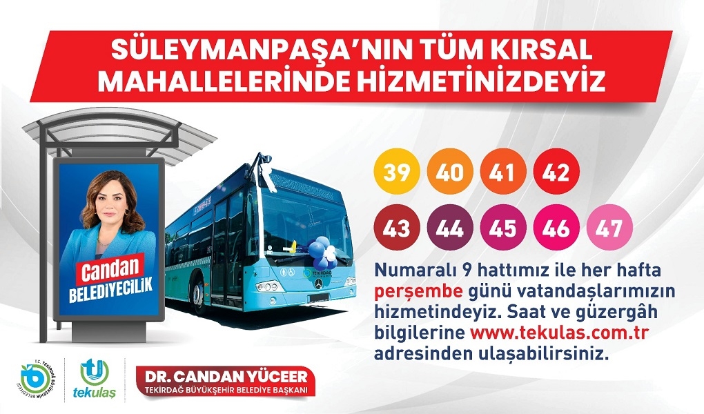ULAŞIMDA, SÜLEYMANPAŞA’NIN TÜM KIRSAL MAHALLELERİNDEYİZ