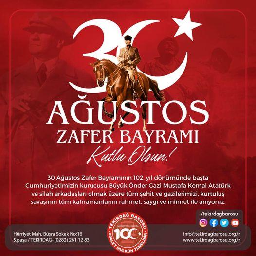 30 Ağustos Zafer Bayramı’mızın 102. yıl dönümünü