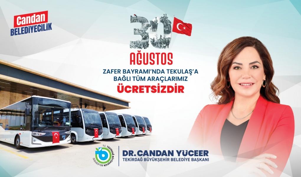 TEKİRDAĞLIYA TOPLU TAŞIMA ZAFER BAYRAMI’NDA ÜCRETSİZ