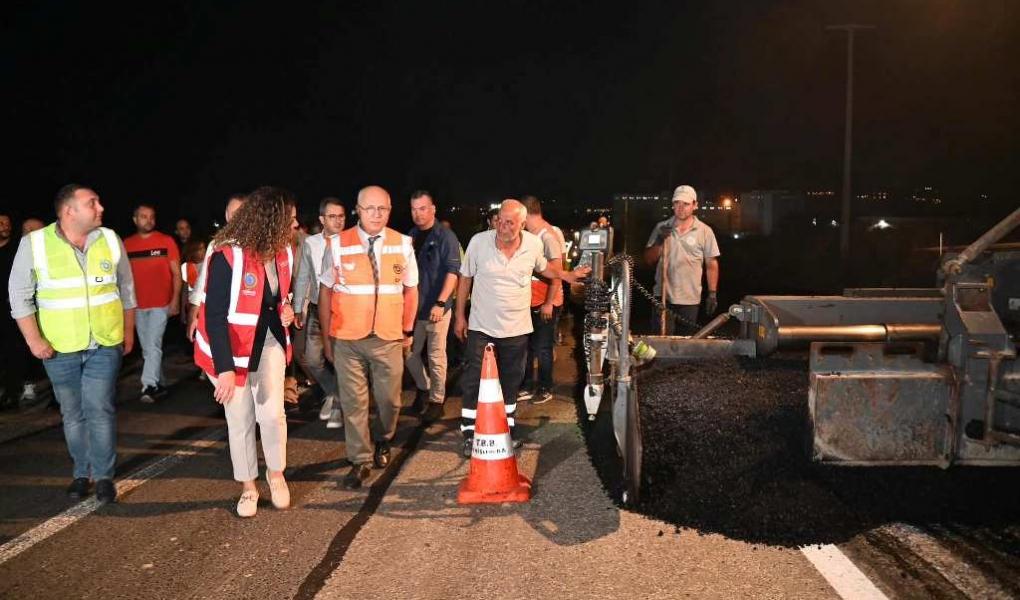 CANDAN BAŞKAN, ASFALT ÇALIŞMASINI YERİNDE İNCELEDİ