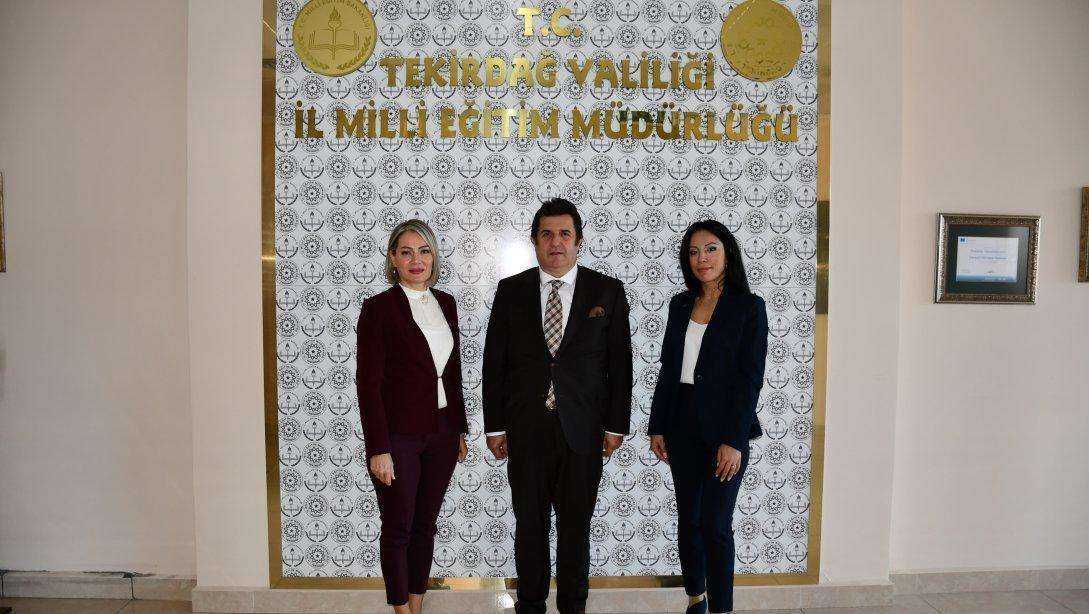 Tekirdağ Halkbank Şube Müdürü Serap Türkay, İl Milli Eğitim Müdürümüz Dr. Abdülaziz Yeniyol’u Ziyaret Etti