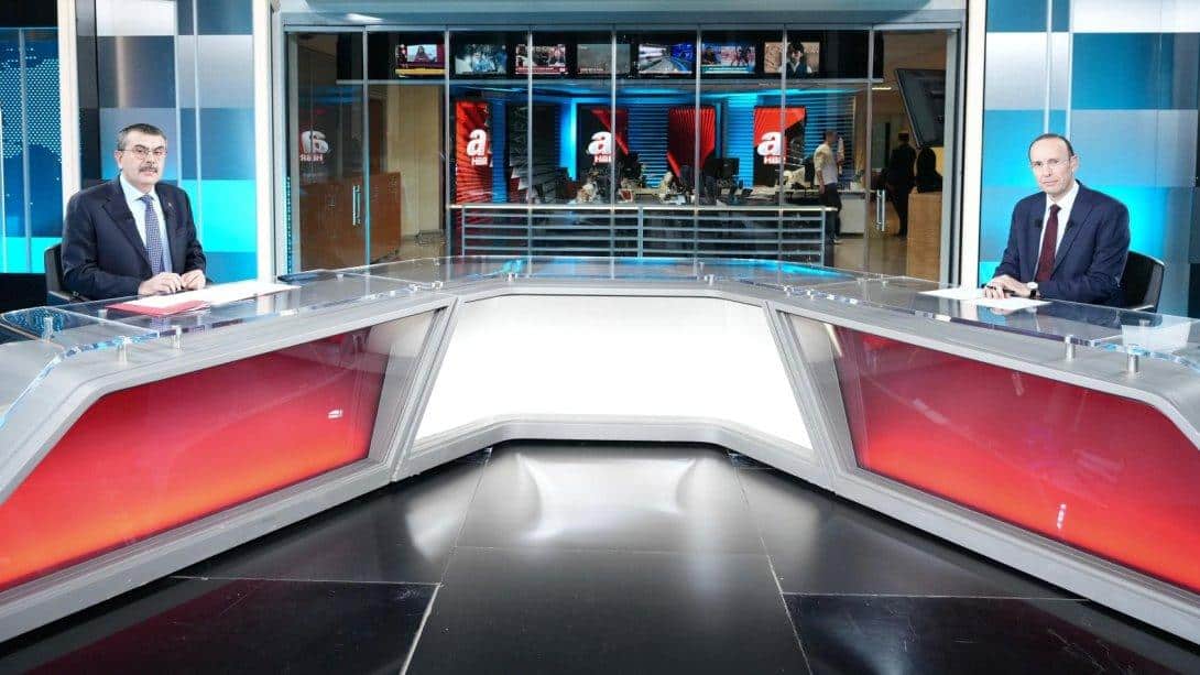 Bakan Tekin, A Haber Canlı Yayınında Eğitim Gündemini Değerlendirdi