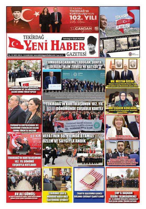 Tekirdağ Yeni Haber Gazetesi 542.Sayı Çıktı