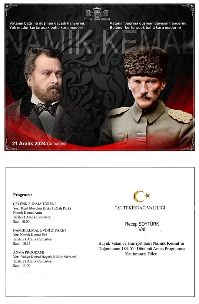 NAMIK KEMAL’İ ANMA 184. YILI