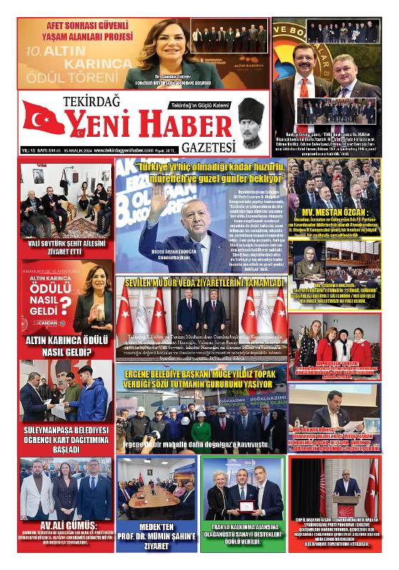 Tekirdağ Yeni Haber Gazetesi 544.Sayı Çıktı