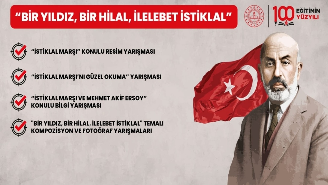 “12 Mart İstiklal Marşı’nın Kabulü ve Mehmet Akif Ersoy’u Anma Günü” Etkinlikleri; “Bir Yıldız, Bir Hilal, İlelebet İstiklal” Temasıyla Düzenlenecek