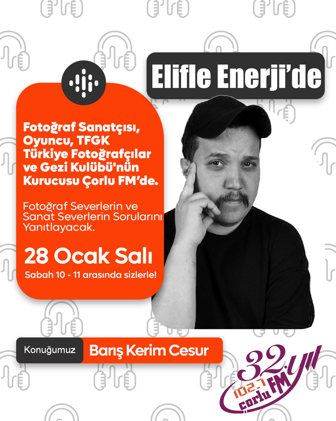 FOTOĞRAF SANATÇISI OYUNCU BARIŞ KERİM CESUR TEKİRDAĞ’A GELİYOR