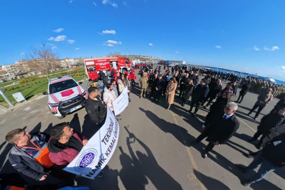 6 ŞUBAT 2023 KAHRAMANMARAŞ DEPREMİ ANMA ETKİNLİKLERİNE TEKİRDAĞ NKÜ DEPREMDE ARAMA KURTARMA EKİBİ DE KATILIM SAĞLADI
