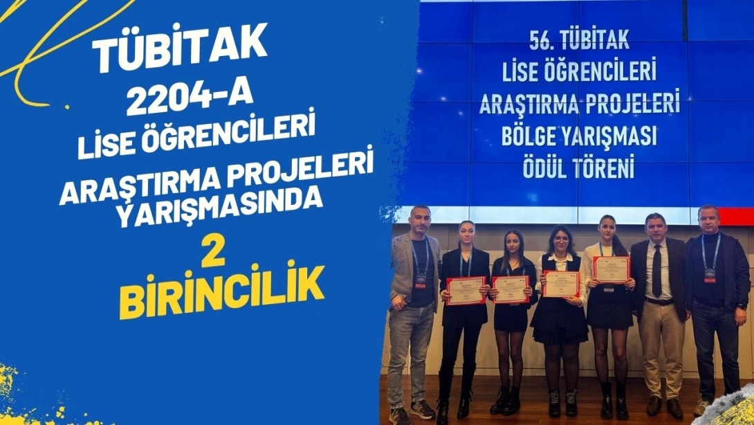 Öğrencilerimizden TÜBİTAK 2204-A Lise Öğrencileri Araştırma Projeleri Yarışması’nda Büyük Başarı