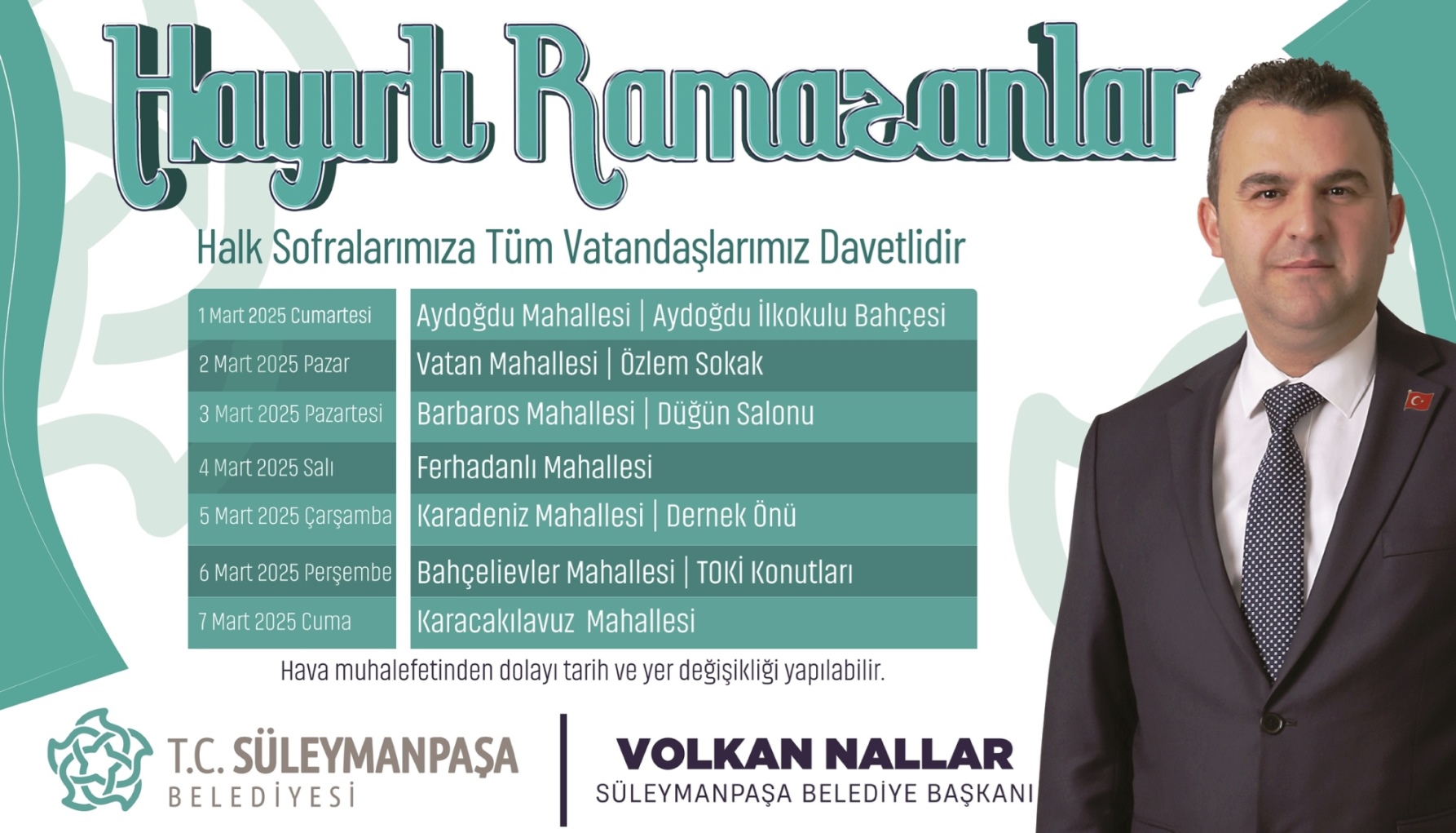 Süleymanpaşa Belediyesi Geleneksel Mahalle İftarları Başlıyor