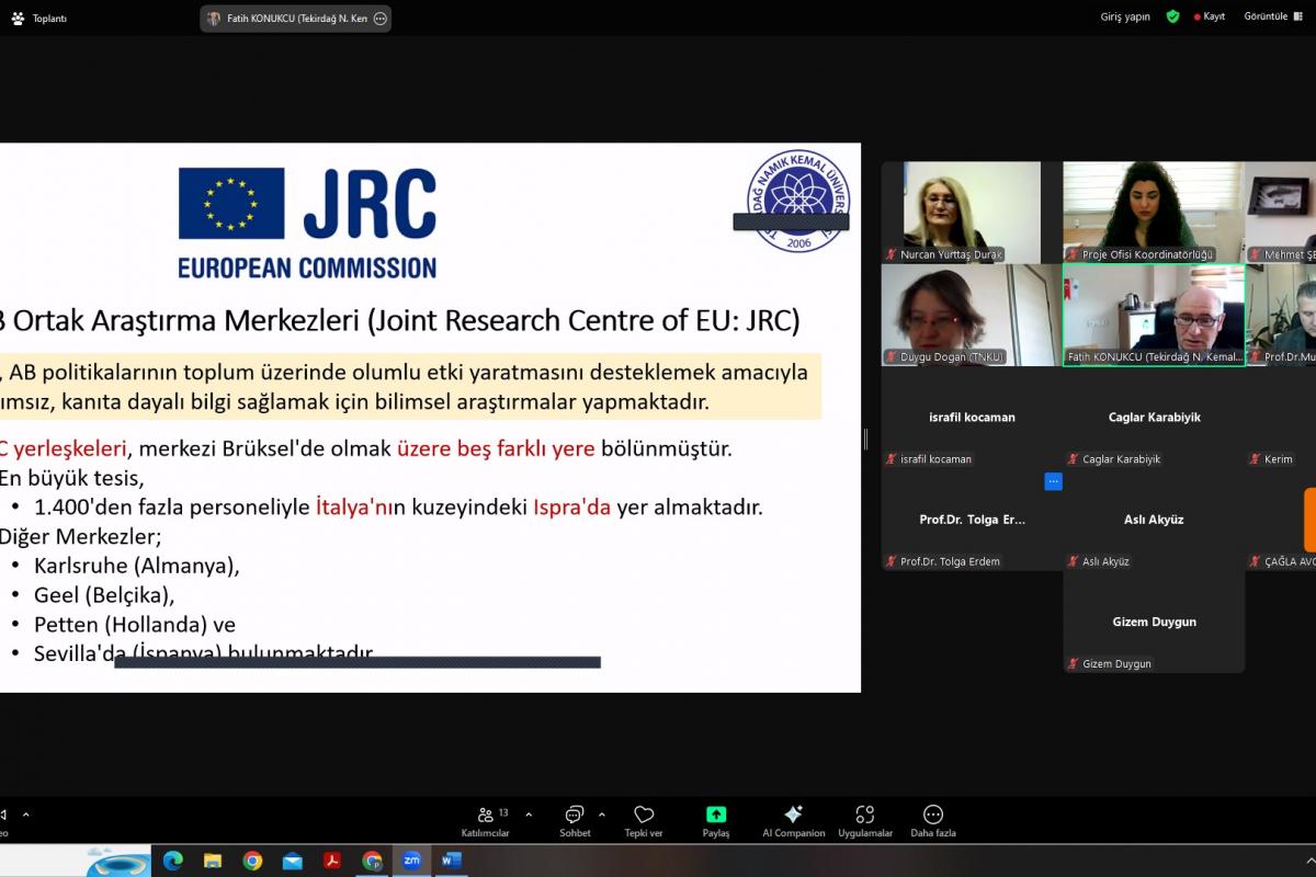 ÜNİVERSİTEMİZDE AB JRC İŞBİRLİĞİNE DAYALI DOKTORA ORTAKLIĞI PROGRAMI 2025 YILI ÇAĞRISI BİLGİ GÜNÜ DÜZENLENDİ