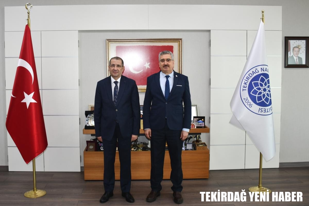 TEKİRDAĞ BÖLGE ADLİYE MAHKEMESİ CUMHURİYET BAŞSAVCISI HÜSNÜ HAKAN YAĞIZ’DAN ÜNİVERSİTEMİZ REKTÖRÜNE NEZAKET ZİYARETİ