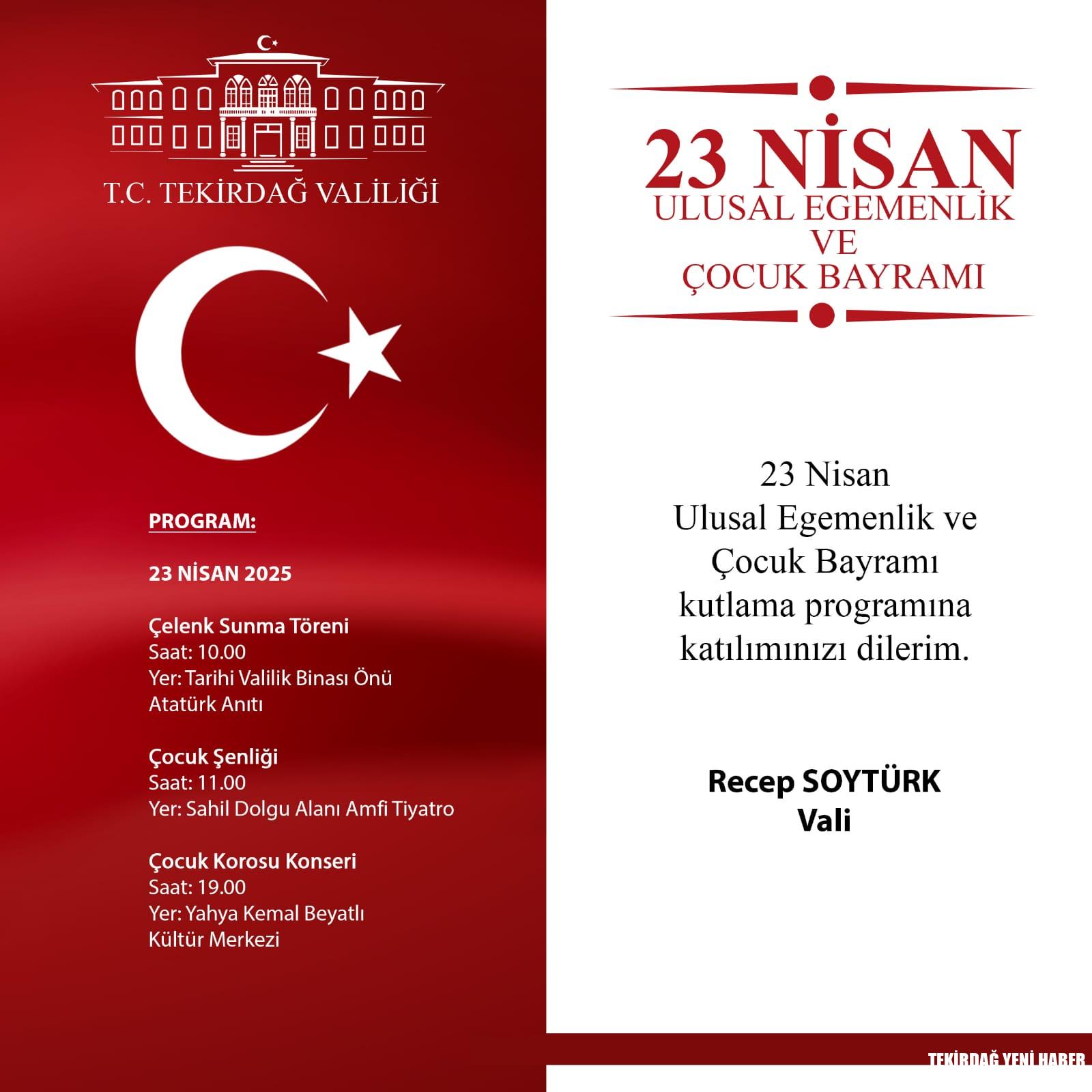 Tekirdağ’da 23 Nisan Coşkusu: Süleymanpaşa’da Renkli Kutlama Programı Hazırlandı