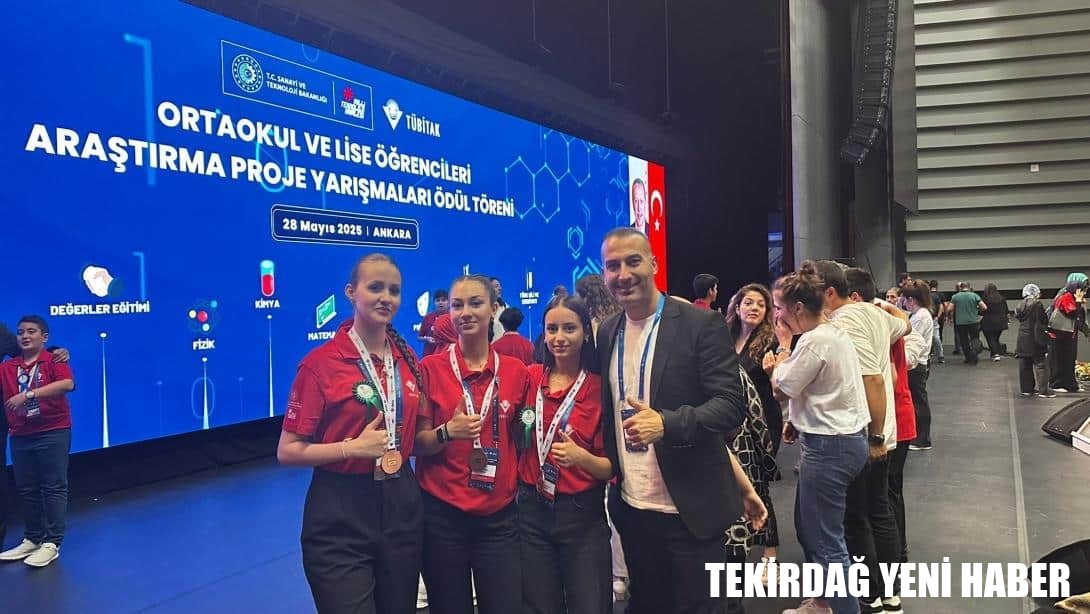 TÜBİTAK 2204 Lise Öğrencileri Araştırma Projeleri Yarışması TÜRKİYE FİNALLERİNDE Tekirdağ Belediyesi Mehmet Serez Sosyal Bilimler Lisesi Öğrencileri TÜBİTAK TESVİK Ödülü Aldı