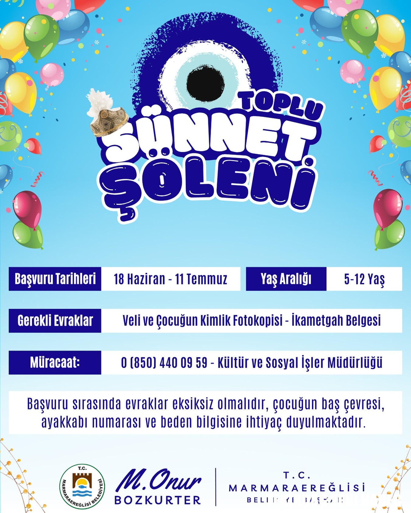Marmaraereğlisi Belediyesi’nde Geleneksel Toplu Sünnet Şöleni İçin Başvurular Başladı