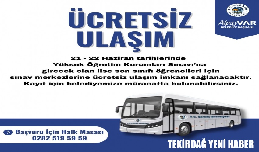 Şarköy Belediyesi her zaman yanınızda.. 