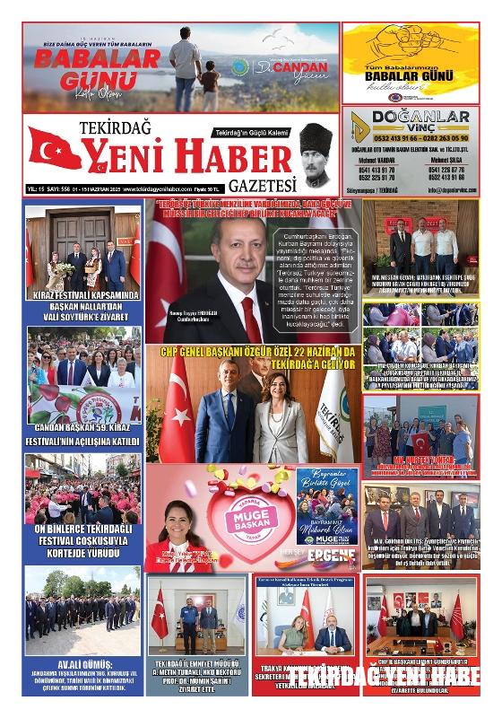 Tekirdağ Yeni Haber Gazetesi 556.Sayı Çıktı
