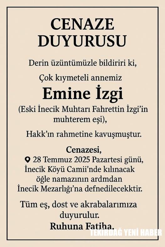 Emine İzgi Hakk’a Yürüdü