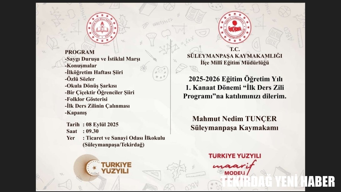 1. Kanaat Dönemi “ilk Ders Zili Programı”na Davet