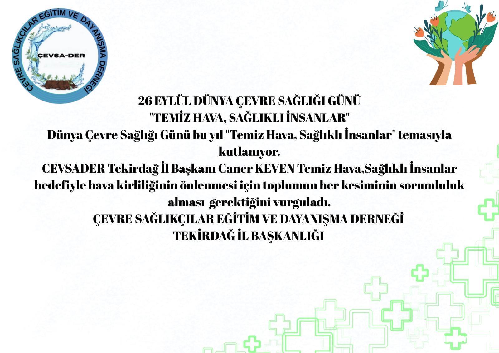 2025 Dünya Çevre Sağlığı Günü Teması: “Temiz Hava, Sağlıklı İnsanlar”