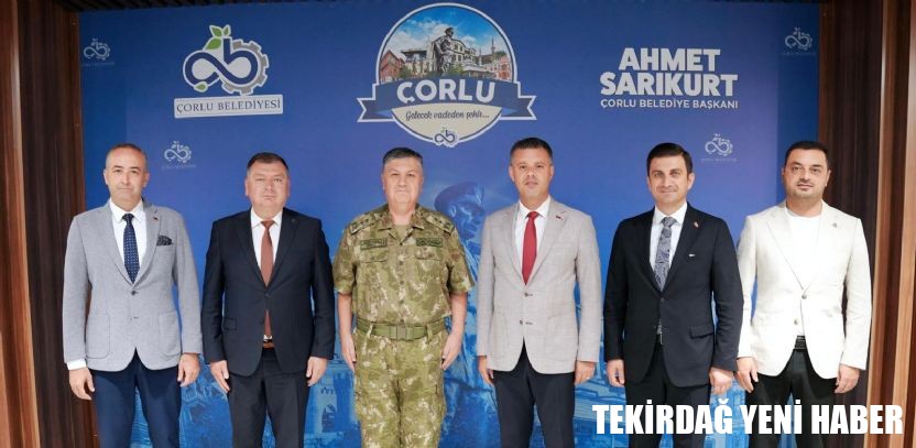 Çorlu 5. Kolordu Komutanı Tümgeneral Aksoytürk`ten Başkan Sarıkurt`a İadeiziyaret